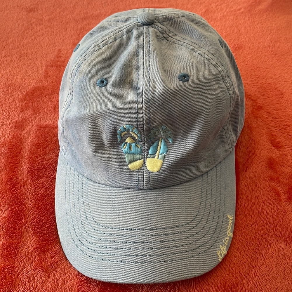 Light Blue Life is Good Flip Flops Hat